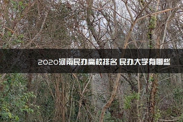 2020河南民办高校排名 民办大学有哪些