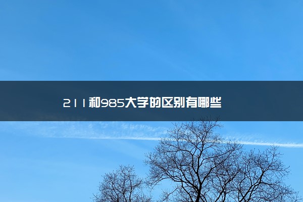 211和985大学的区别有哪些