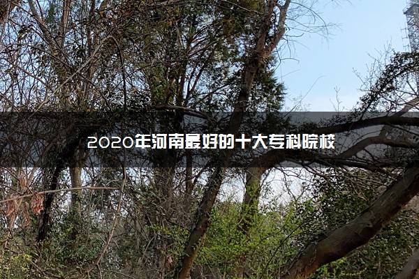 2020年河南最好的十大专科院校