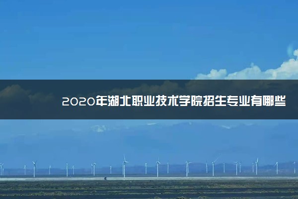 2020年湖北职业技术学院招生专业有哪些