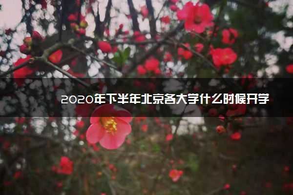 2020年下半年北京各大学什么时候开学