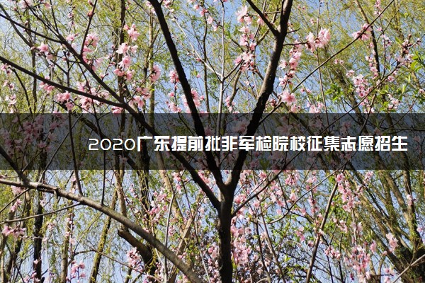 2020广东提前批非军检院校征集志愿招生计划