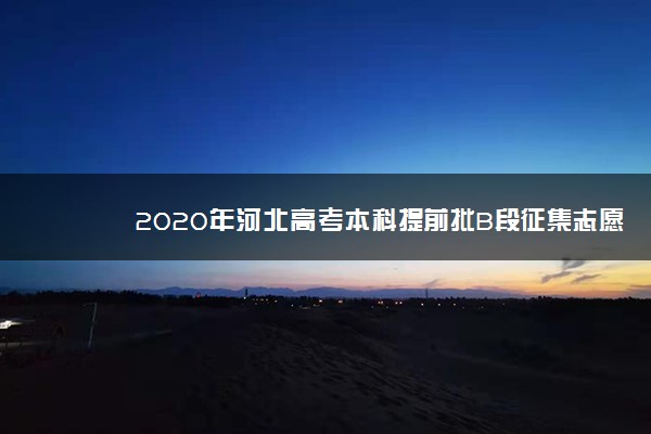 2020年河北高考本科提前批B段征集志愿招生计划（声乐）