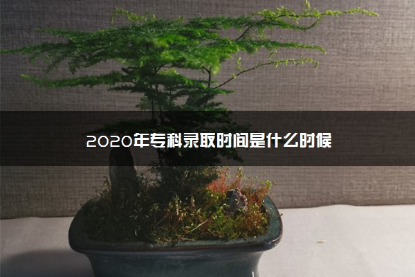 2020年专科录取时间是什么时候