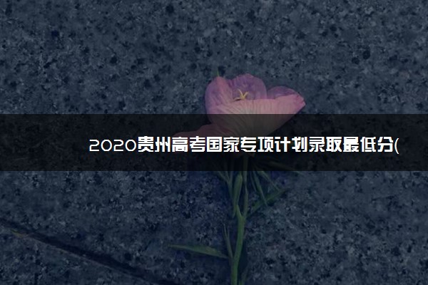 2020贵州高考国家专项计划录取最低分（理科）