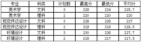 平顶山学院2020艺术类本科录取分数线