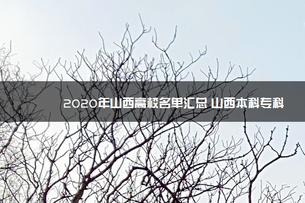 2020年山西高校名单汇总 山西本科专科所有大学