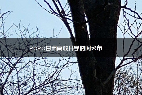 2020甘肃高校开学时间公布