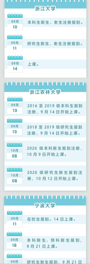 全国高校秋季开学时间2020