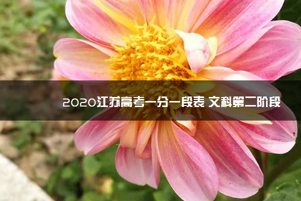 2020江苏高考一分一段表 文科第二阶段成绩排名