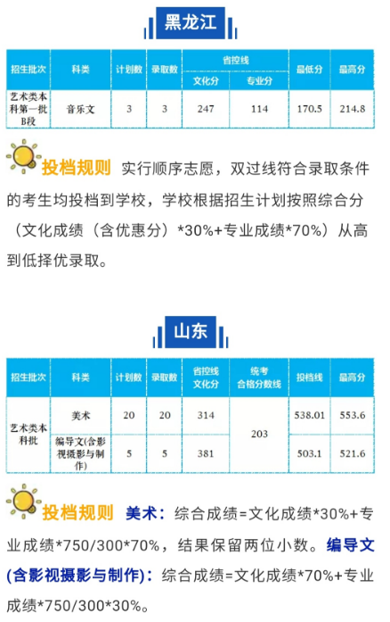 2020长沙学院艺术类录取分数线