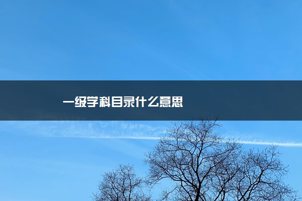 一级学科目录什么意思