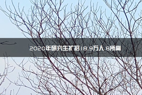 2020年研究生扩招18.9万人 8所高校官宣2021继续扩招