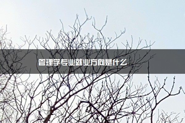 管理学专业就业方向是什么