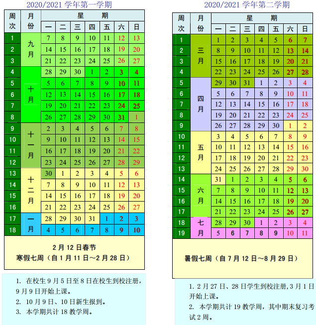 2021河北各高校寒假放假及开学时间