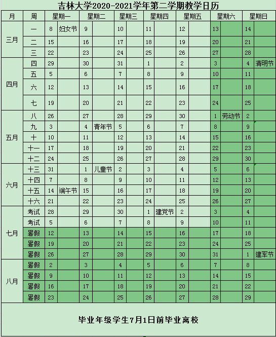 2021吉林大学什么时候放寒假