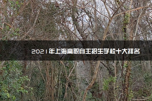 2021年上海高职自主招生学校十大排名