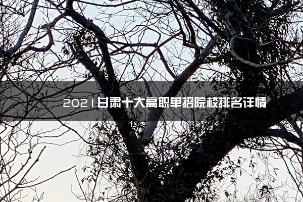 2021甘肃十大高职单招院校排名详情