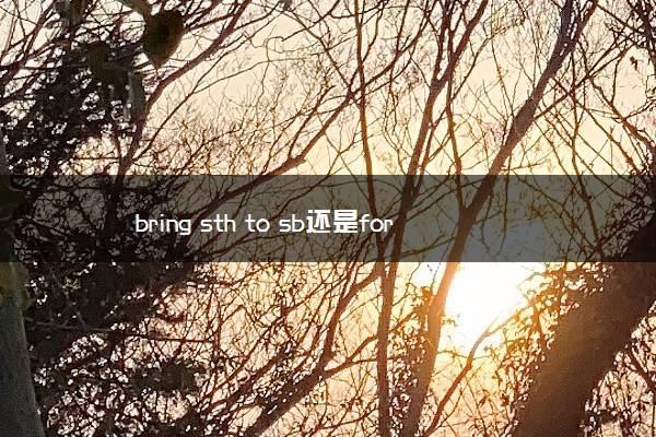 bring sth to sb还是for sb