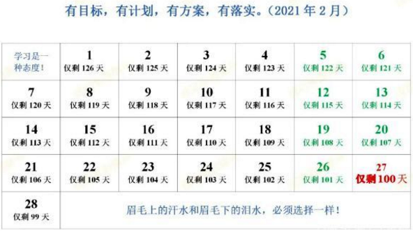 今天距2021高考多少天