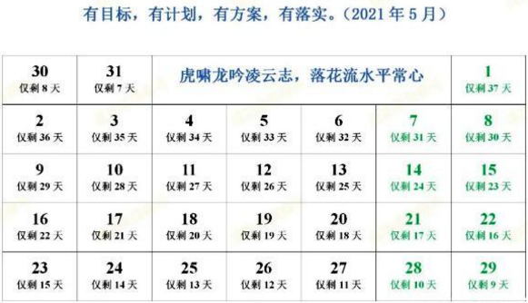 今天距2021高考多少天