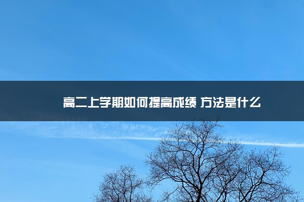 高二上学期如何提高成绩 方法是什么