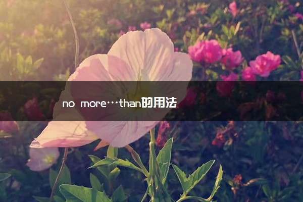 no more…than的用法