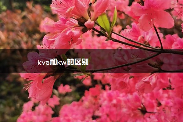 kva和kw的区别