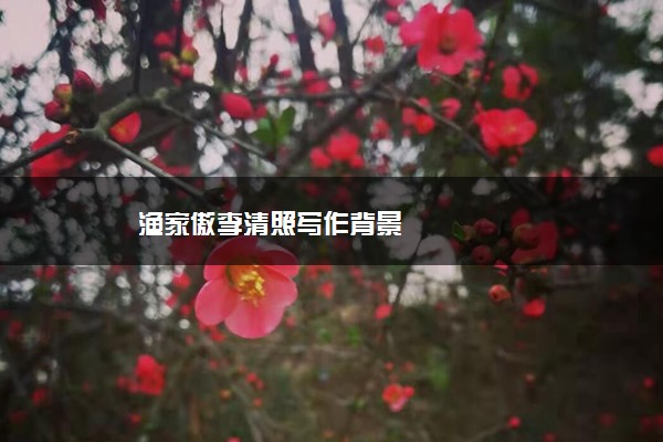 渔家傲李清照写作背景