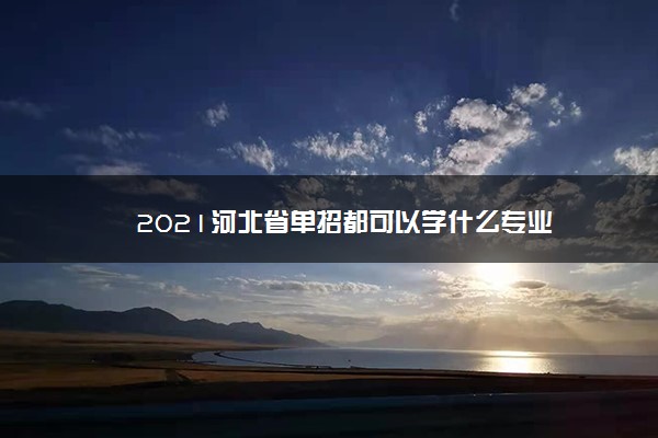 2021河北省单招都可以学什么专业