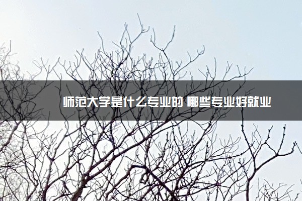 师范大学是什么专业的 哪些专业好就业