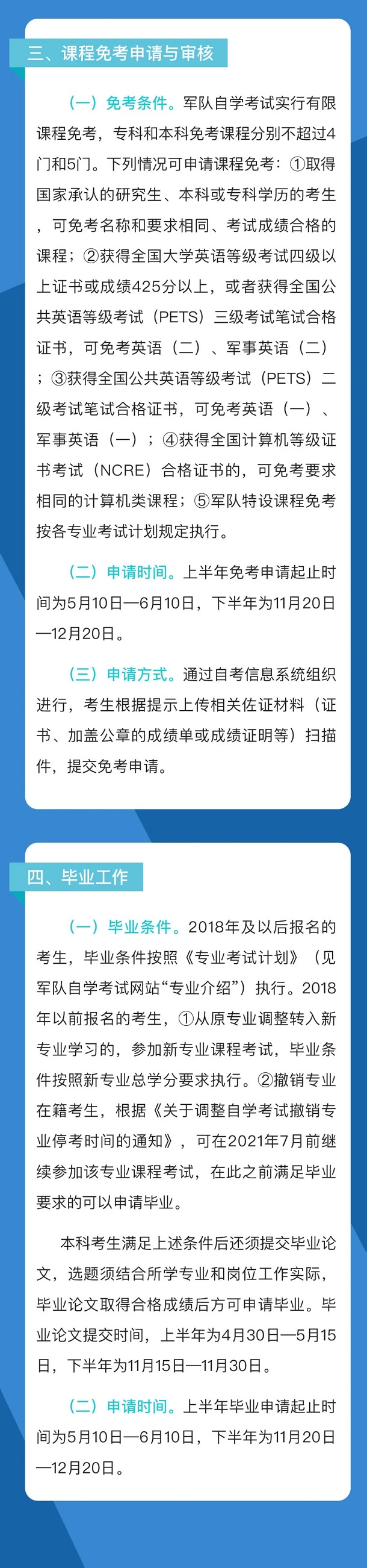 2021军队自考报名考试时间及招生专业