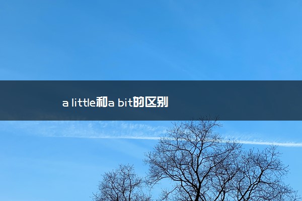 a little和a bit的区别