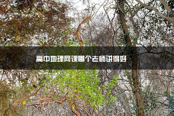 高中地理网课哪个老师讲得好