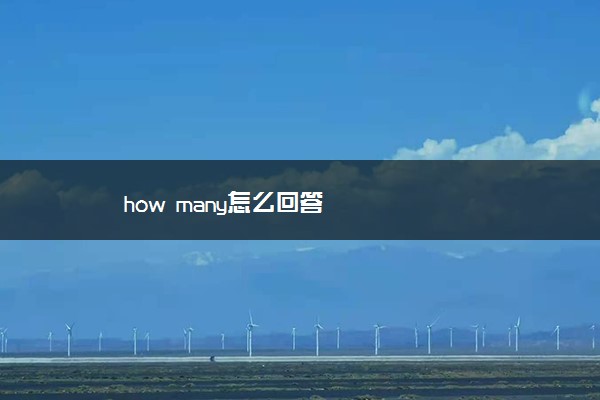 how many怎么回答