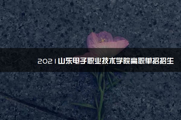 2021山东电子职业技术学院高职单招招生简章