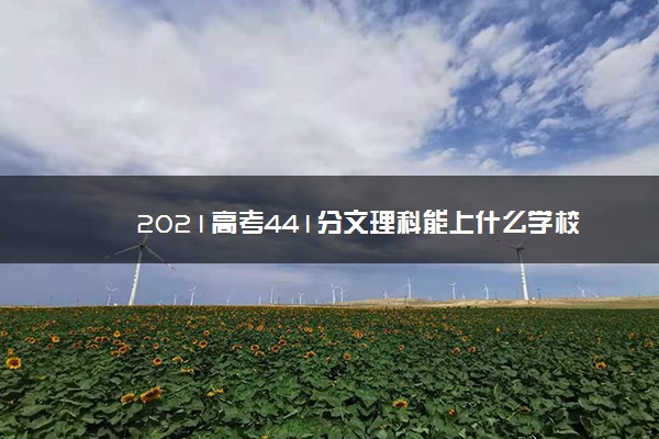 2021高考441分文理科能上什么学校