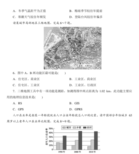 2021浙江高考地理押题预测试卷【含答案】