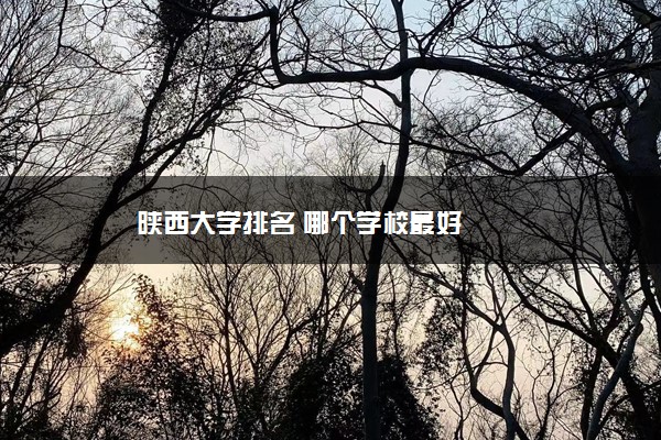 陕西大学排名 哪个学校最好