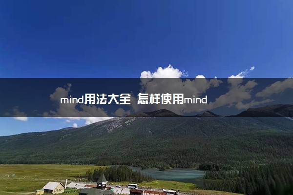 mind用法大全 怎样使用mind