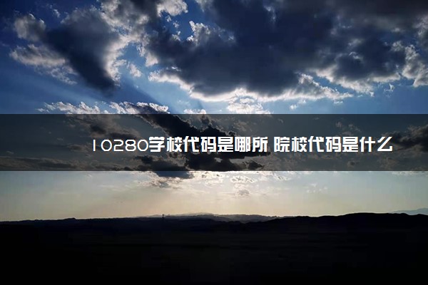 10280学校代码是哪所 院校代码是什么