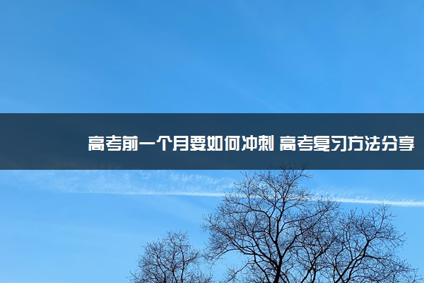 高考前一个月要如何冲刺 高考复习方法分享