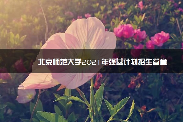 北京师范大学2021年强基计划招生简章 计划招多少人