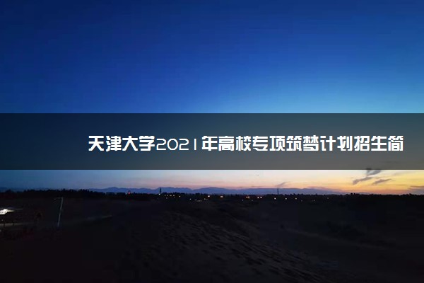 天津大学2021年高校专项筑梦计划招生简章 怎么报名