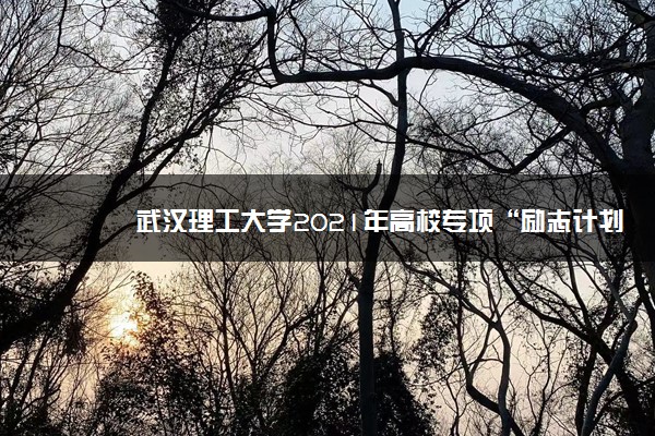 武汉理工大学2021年高校专项“励志计划”招生简章