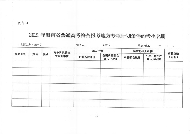 海南：关于做好2021年重点高校在琼实施专项计划工作的通知