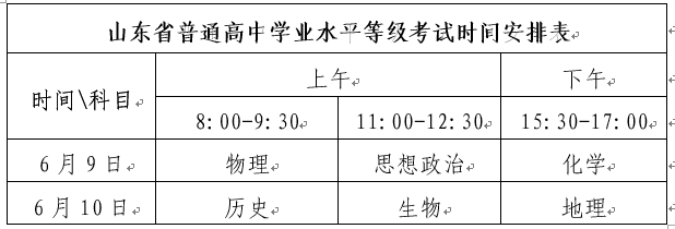 2021山东高中学业水平考试时间 什么时候考试