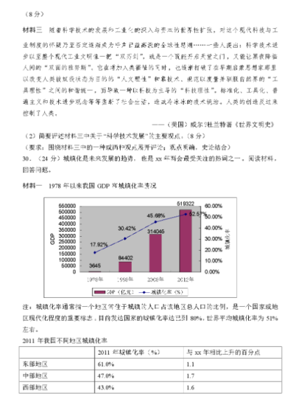 2021高三高考文科综合模拟试卷