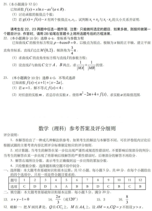 2021湖北高考理科数学模拟押题卷（含答案）