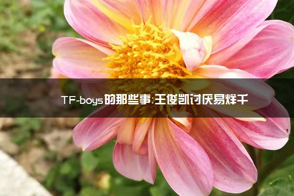 TF-boys的那些事：王俊凯讨厌易烊千玺